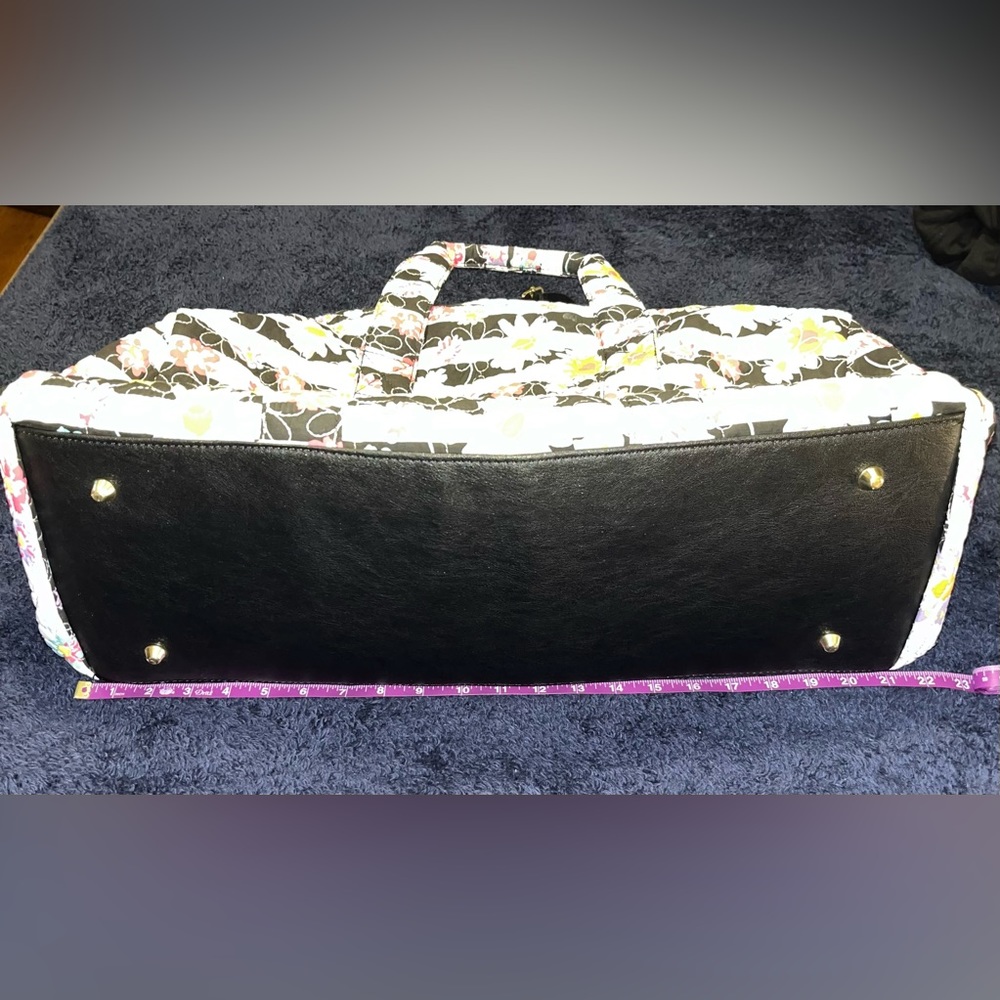 Betsey Johnson Striped Rainbow Daisy Quilted Weekender Duffle Bag - Picture 3 of 5